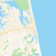 Empty vector map of Virginia Beach, Virginia, USA