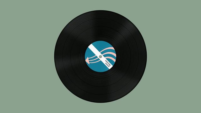 Vinyl records spinning loop animation with alpha matte.