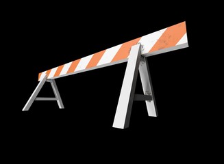 Road barricade 3d render illustration