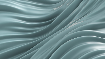 Beautiful gray green background with fabric. 3d illustration, 3d rendering.