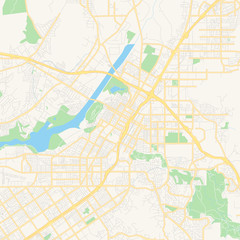 Empty vector map of Riverside, California, USA