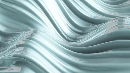 Obraz premium Beautiful gray green background with fabric. 3d illustration, 3d rendering.