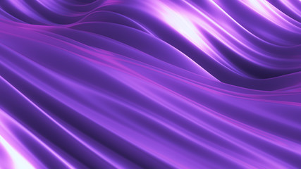 Fototapeta premium Luxurious purple background with flying fabric. 3d illustration, 3d rendering.