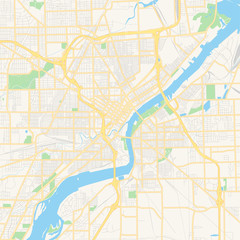 Fototapeta premium Pusta mapa wektorowa Toledo, Ohio, USA