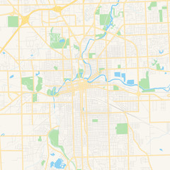 Empty vector map of Fort Wayne, Indiana, USA
