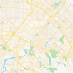Empty vector map of Irvine, California, USA