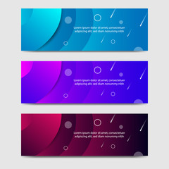 Vibrant gradient and futuristic background template for headline and header banner. Suitable for social media, web, blog, website