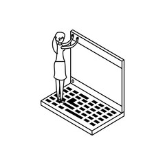 businesswoman worker with laptop computer