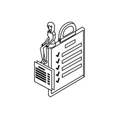 businesswoman worker with checklist document