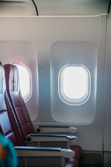view of the window on the plane