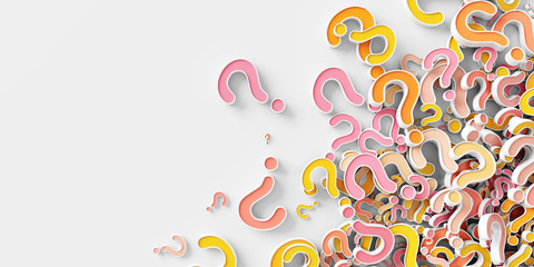 Infinite question marks, business concepts; original 3d rendering