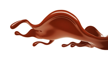 Chocolate splash. 3d illustration, 3d rendering.