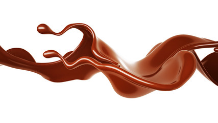 Chocolate splash. 3d illustration, 3d rendering.