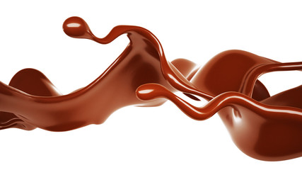 Chocolate splash. 3d illustration, 3d rendering.