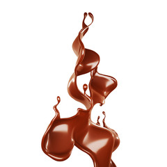 Chocolate splash. 3d illustration, 3d rendering.