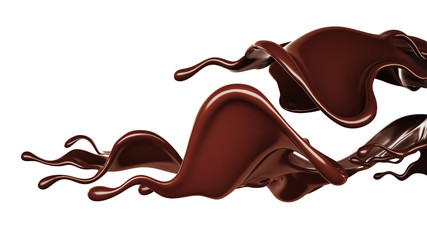 Chocolate splash. 3d illustration, 3d rendering.