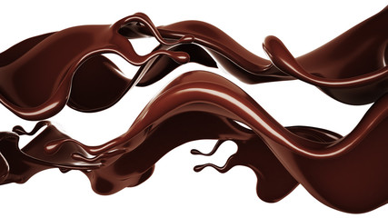 Chocolate splash. 3d illustration, 3d rendering.