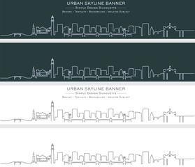 Alexandria Single Line Skyline Banner