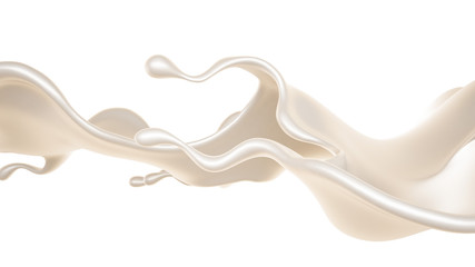 A splash of milk. 3d illustration, 3d rendering.