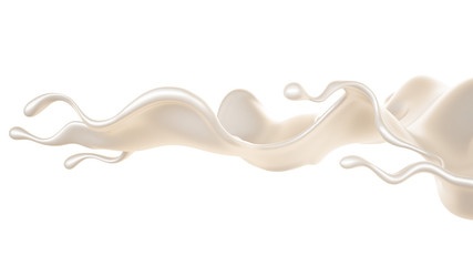 A splash of milk. 3d illustration, 3d rendering.