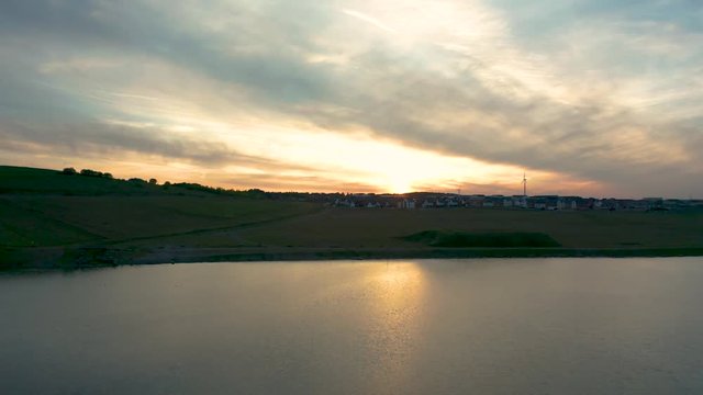 Spring Sunset at Waverley Lake - Rotherham Sheffield, South Yorkshire - Drone Footage