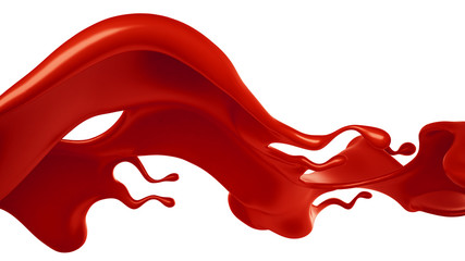 Splash of red paint. 3d illustration, 3d rendering.