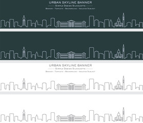 San Salvador Single Line Skyline Banner
