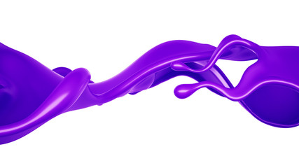 A splash of purple paint. 3d illustration, 3d rendering.