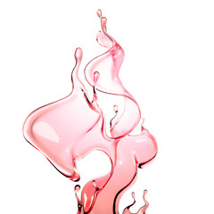 A splash of red wine. 3d illustration, 3d rendering.