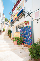 Central street of a Santa cruz disctrict , Alicante, Spain