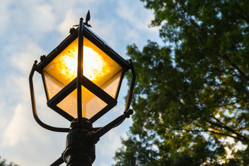 Fototapeta na wymiar Close-up street lamp in New York City (USA)