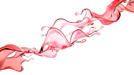 A splash of red wine. 3d illustration, 3d rendering.