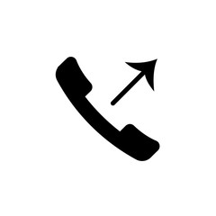 outgoing call simple vector black icon