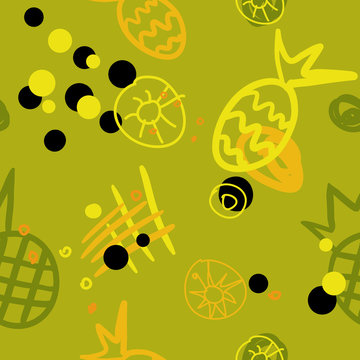 seamless abstract pattern lemon anans coffee