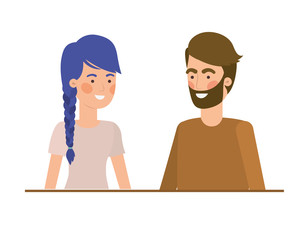 young couple avatar character