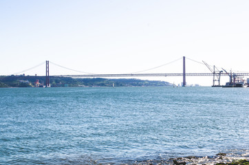 red 25 april bridge in Lisbon