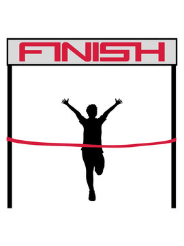 finish zielgerade zieleinlauf rotes band ziel rennen schnell marathon marathonlauf sport laufen gehen ausdauer gewinner ziel erreichen erster wettrennen wettlauf sprinten joggen hobby clipart silhouet