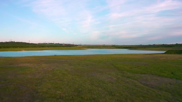 Spring Sunset at Waverley Lake - Rotherham Sheffield, South Yorkshire - Drone Footage