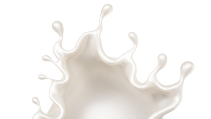 A splash of a thick white liquid. 3d illustration, 3d rendering.