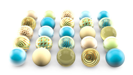 Multicolor background with balls. 3d illustration, 3d rendering.