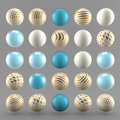 Fototapeta premium Gray luxury background with geometric shapes from balls. 3d illustration, 3d rendering.