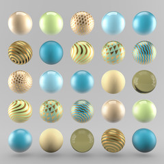 Gray luxury background with geometric shapes from balls. 3d illustration, 3d rendering.