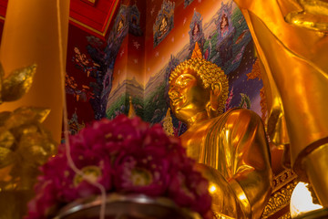 Buddha images in beautiful the church, Thai temple