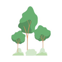 landscape with trees and plants isolated icon