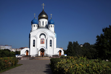 Fototapeta na wymiar Orthodox Church of the Resurrection of Christ in Minsk