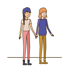 young women in white background avatar character