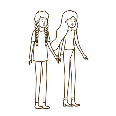 young women in white background avatar character