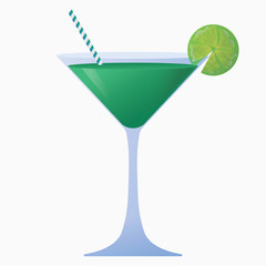 Summer Margarita Cocktail Vector Concept