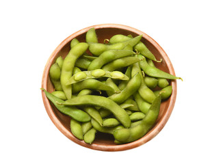 A bowl of Soy Beans, Edamame, isolated