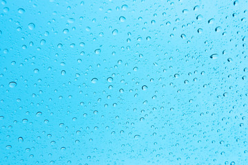 waterdrop on blue background.